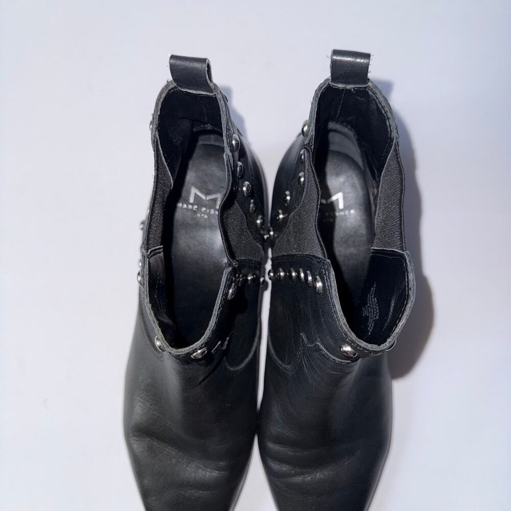MARC FISHER LTD Black Leather Studded Ankle Boot 9.5 - Picture 15 of 16